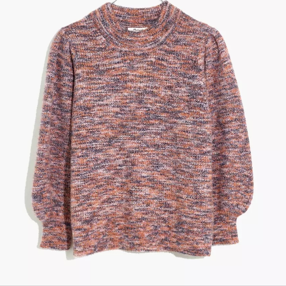 Madewell Spaced-dye Puff-Sleeve Sweater
